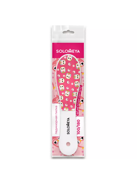 Пилка педикюрная двухсторонняя с паттерном "Совы" 100/180 грит Solomeya Foot File ref.С8